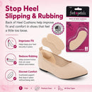 Foot Petals Womens Back of Heel Cushion - Khaki | 1 pair (Pack of 1) — 2
