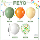 Green and Orange Balloons,50PCS 12 Inch Sage Green and Yellow Balloons with Confetti Latex Balloon for Cutie Baby Shower Fall Party Birthday Party Decorations (Pack of 3) | 50PC (Pack of 3) | Green Orange — 2