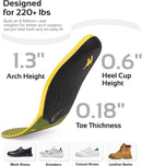 WalkHero 220+ lbs High Arch Support Insoles for Plantar Fasciitis - Olive Yellow — 6