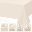 12Pcs Beige Tablecloths for Rectangle Tables,Disposable Plastic Ivory Table Cloth,Waterproof Cream Table Cover for Birthdays Weddings Anniversary Party Decorations,54 x 108 Inch | 12 Pack — 3