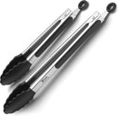 Tribal Cooking Kitchen Tongs with Silicone Tips - Stainless Steel tongs for cooking - 9" and 12" Tongs With Silicone… — 1