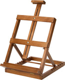 MEEDEN Heavy-Duty Tabletop Studio H-Frame Wooden Easel- Solid Beech Wood Adjustable Artists Desktop Wood Easel Table for Artist, Beginners & Teens- Holds Canvas Art up to 23" High (Walnut) — 1