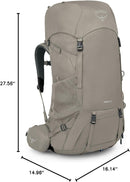 Osprey Renn 65L Women's Backpacking Backpack, Gray OS | Pediment Grey/Linen Tan — 8