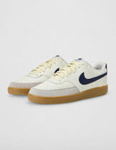 Nike Men's Court Vision Low Shoes - Sail/Midnight Navy/Gum Light Brown — 6