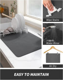 AMOAMI Coffee Mat Dish Drying Mat for Kitchen Counter-Bar Accessories, Hide…