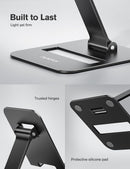 Nulaxy 2 Pcs Aluminum Dual Folding Cell Phone Stand for Desk Black&Rosegold photo 4