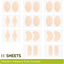 Bukihome Moleskin Adhesive Pads for Feet - Blister Prevention Tape - Moleskin Padding for Blisters, Shoes, Toes, Heel, Reduce Friction Pain - 11 Sheets of 4 Shapes (22 Pieces Total, Beige) | 11 Sheets (22 Pieces Total) — 6