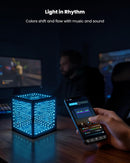 Nobiggie Infinity Mirror Cube Light, Hypercube RGB Lighting, Black, 6 in — 4