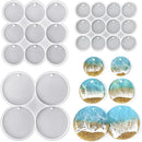 RESINWORLD 25-Cavity Set of Large + Medium + Small Shiny Flat Circle Silicone Mold, Drilled Round Earrings Pendant… — 1