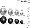 MEBAY Black Silver Balloons Garland Arch Kit, 146Pcs Latex Balloons Different Sizes 18 12 10 5 Inch for Party Decorations, Wedding Backdrop, Birthday, Graduation | 146-black-silver — 2
