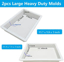 2Pcs Extra Large Reusable Epoxy Resin Table Mold15.7x9.8x3 inch 11.4x7.5x2 inch Rectangles Epoxy Resin Molds for… — 2