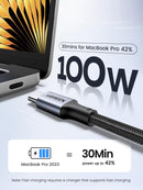 UGREEN 100W USB C to USB C Cable, Fast Charging, 2-Pack, 3.3ft, Black 2