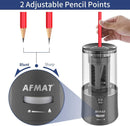 AFMAT Electric Pencil Sharpener, Heavy Duty Pencil Sharpeners for 6-12mm No.2/Colored Pencils, Auto Stop, Super Sharp & Fast, Electric Pencil Sharpener Plug in for Office, Home, PS91 | Gray — 6