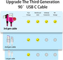 Teeind USB C Angle Cord: [90 Degree/6ft/4Pack] Nylon USB C Cable Compatible with Samsung Galaxy S10/S10e/9/Note 10, Charger Cable-[Blue/Black/Magenta/Purple] 2