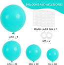 RUBFAC 135pcs Teal Blue Balloons Different Sizes 18 12 10 5 Inch Turquoise Teal Latex Balloon Garland Arch for Birthday Wedding Engagements Anniversary Baby Shower Party Decoration — 2