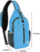 WATERFLY Crossbody Sling Backpack Sling Bag Travel Hiking Daypack | N - Sky Blue | Small — 5