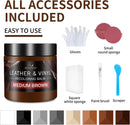 Leather Recoloring Balm and Scratch Repair Kit, Medium Brown Leather Restorer for Couches, Furniture, Car Seats, Leather Paint & Stain — 6