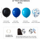ANSOMO Blue and Black Happy Birthday Party Decorations for Boys Men Banner Balloons Navy Royal Light Blue Pom Poms Foil Curtain Décor Supplies 13th 16th 18th 20th 30th 40th 50th 60th 70th 80th — 4