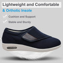 Womens Stylish Diabetic Shoes with Arch Support,Extra Wide Widths Walking Edema Sneakers Adjustable Strap Easy On/Off with 3 Pairs Insoles Replacement for Support Swollen Feet - Navy — 4