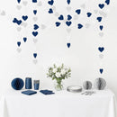 Silver Navy-Blue White Birthday-Party-Decorations – 52ft Paper Heart Garland Streamers Graduation Banner Christmas Decoration Baby Shower Bridal Engagement Bachelorette Hanging Decor HongTongTong — 4