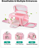 CarryTip Airline Approved Cat Carrier with Expandable Top, 17x11x9.5 in, Pink