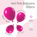 Awenztech 122pcs Hot Pink Latex Balloons in 18 12 10 5 inches — 2