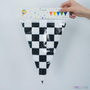 Racing Car Bunting Checkered Pennant Banner Flags 4 Strings | Black White Checkered — 5