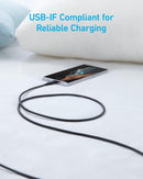 Anker USB A to USB C Cable, Charger Cord (2-Pack, 6 ft, Black) 3