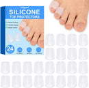 24 Pcs Silicone Toe Protectors, Open Pinky Toe Sleeves, Gel Toe Cushions Toe Covers for Corn, Blisters, Hammer Toes, Calluses, Bunion, Toenails Loss and Friction Pain Relief — 1
