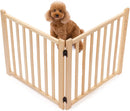 YOCAN Non-Painted Wood FreeStanding Pet Gate for Dogs,Wooden Dog Gates for…