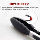 2 Pack Silicone Kitchen Tongs, 9 & 12 Inch, Stainless Steel, Black — 2
