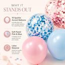 Pink and Blue Balloons Set, 35 Pack Pastel Pale Blue Pink Confetti Latex Balloons, 12 Inch Light Blue Pink Balloon Kit for Boy or Girl Gender Reveal Party Birthday Baby Bridal Shower Party Decorations | Pink Blue — 3