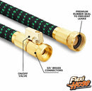 Flexi Hose with 8 Function Nozzle, 50FT - Lightweight Expandable Garden Hose, No-Kink Flexibility, 3/4 Inch Solid Brass Fittings and Double Latex Core - Black and Green — 6