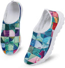 Daily Low Top Slip On Floral Print Sneaker Breath Mesh Insole Shock Absorb Thick Outsole Relax Leisure Shoe - Mosaic — 4