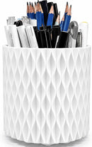 Lebenrich Rotating Pen Holder for Desk, Cute White Pencil Holder, Pen Cup — 1