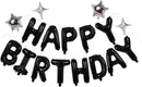 Black Happy Birthday Balloons Banner Sign Mylar letter Party Decoration — 1