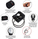 PARAMED Aneroid Sphygmomanometer – Manual Blood Pressure Cuff with Universal Cuff 8.7-16.5" and D-Ring – Carrying Case in the kit – Black – Stethoscope Not Included — 2