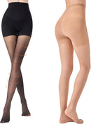 Compression Pantyhose for Women, Compression Stockings for Women | X-Large | Black+natural — 1