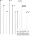 FIVEIZERO 900 PCS Eye Pins, Head Pins and Ball Pins for DIY, Silver, 3 Size — 1