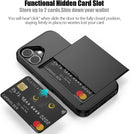 Nvollnoe for iPhone 16 Case with Card Holder Black — 2