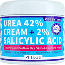 Urea Cream 42 Percent for Feet - 42% Urea Foot Cream with 2% Salicylic Acid - For Feet, Hands, Heels, Elbows, Nails & Knees - 4 oz — 1