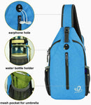 WATERFLY Crossbody Sling Backpack Sling Bag Travel Hiking Daypack | N - Sky Blue | Small — 2