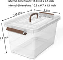 WYT 6-Pack Clear 7 Quart Storage Latch Box/Bins, Plastic Stackable Latching Box with Brown Handle and Lid, Multi-Purpose, 7 Litre — 2