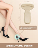 ONUEMP Heel Pads for Shoes, Silicone Shoe Inserts High Heel Protector Grips - Black-khaki-clear Cushions — 4