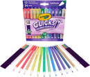 Crayola Clicks 2.0mm Mechanical Colored Pencil Set, 12 Pastel Colors, Cute School Supplies for Teachers, 24 Replacement Cores, Ages 6+ | Click Mechanical Pencil — 2