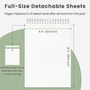 Cewei 9x12 Drawing Paper Pad, 100 Sheets Spiral Bound Sketchbook, 68lb/100gsm White Drawing Paper for Kids Ages 4-8, Art Supplies for Kids 9-12 | Sage Green | 9" x 12" (Pack of 1) — 2
