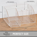 My Space Organizers Clear Acrylic Desk Oganizer, 9 Compartments, Office Supplies and Desk Accessories Organizer, Home Decor Desktop Organizer (Clear) — 4