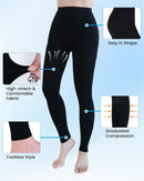 Medical Compression Leggings for Women, 15-20 mmHg Compression Pantyhose | 3X-Large | Black — 3