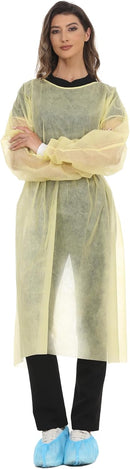 Disposable Isolation Gown Polypropylene Gowns with Knit Cuff Long Sleeve Pack of 15 — 3