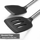 2 Pack Spatulas, Solid & Slotted Silicone Spatula Set, Stainless Steel Handle Coated with Silicone, Non Stick… — 7
